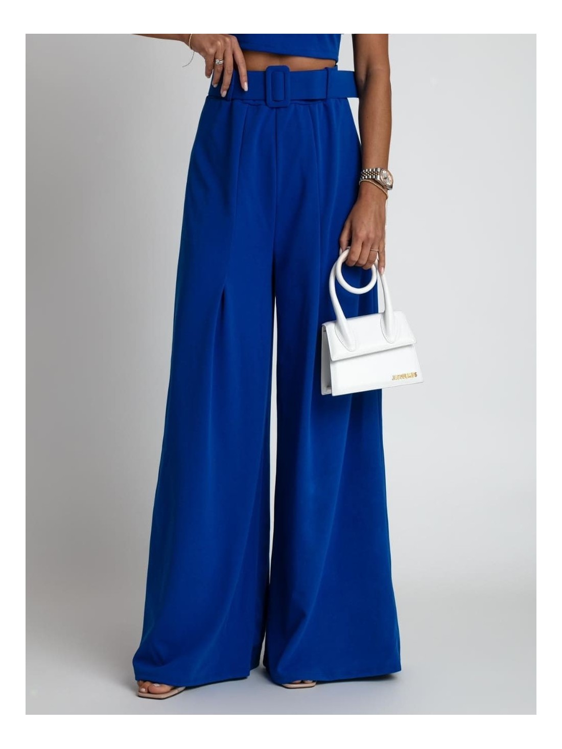 2-piece set, wide pants and cornflower blue blouse AZRHP3868